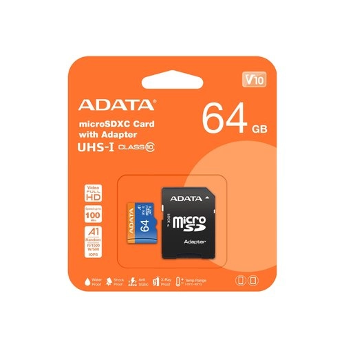 ADATA Premier MicroSDXC 64GB Clase 10 Ultra Rápida - Ideal para Móviles y Cámaras - Imagen 1