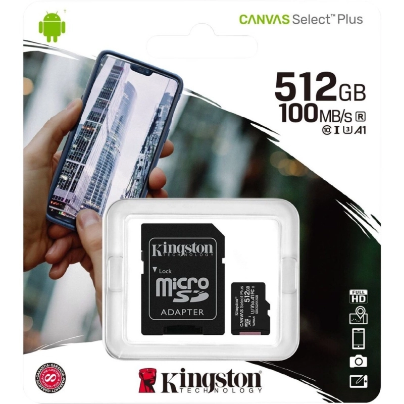 Kingston Canvas Select Plus 512GB microSDXC - Tarjeta Ultra Rápida 100MB/s para Móviles y Cámaras - Imagen 4
