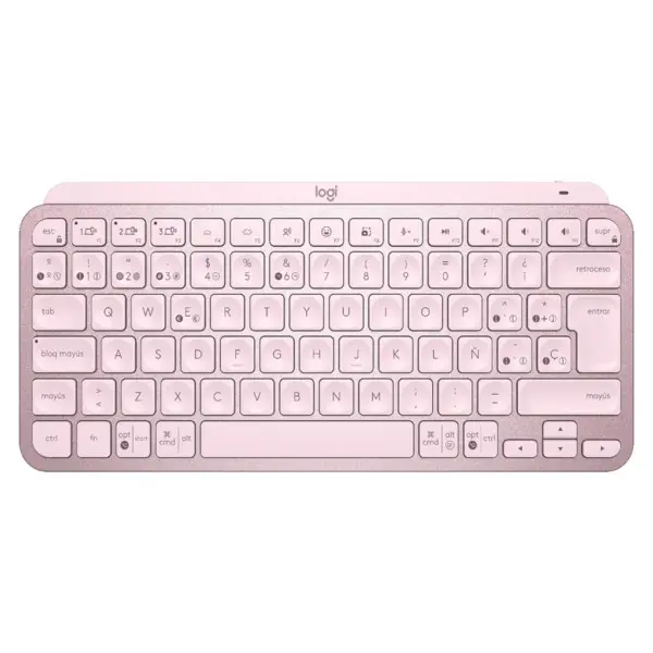 Teclado Inalámbrico Bluetooth Rosado Recargable En Español